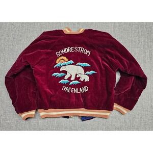 VINTAGE Sondrestrom Greenland Japan Souvenir Sukajan Reversible Jacket Youth 50s